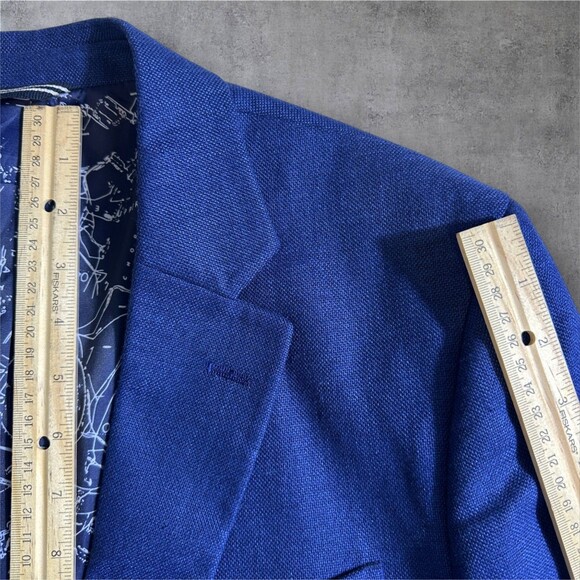 NAUTICA Mens Blazer Sport Coat Two Button Casual Jacket 40R Navy Blue Suits - Picture 7 of 12